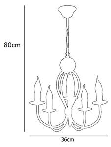 Lampadario a sospensione con catena ARTHUR 5xE14/40W/230V