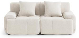 DIVANO MODULARE MILYSOFA SOFAMOUS, modello a 2 posti, dal design lineare, rivestito in tessuto di chenille color avorio