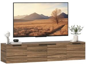 HOMCOM Mobile Porta TV Sospeso fino 65" con 3 Armadietti in Stile Industriale, Marrone Rustico | Aosom Italy