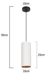 Lampadario a cavo AVALO 1xE27/60W/230V bianco/rame