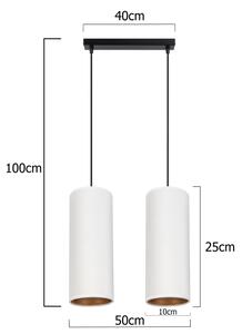 Lampadario a cavo AVALO 2xE27/60W/230V bianco/rame