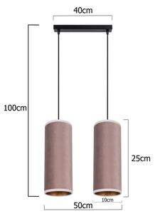 Lampadario a cavo AVALO 2xE27/60W/230V rosa/rame