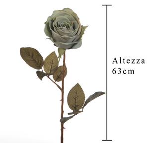 4 Rose Artificiali Kaia Altezza 63 cm Verde