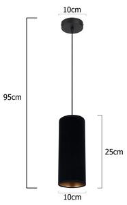 Lampadario a sospensione con filo AVALO 1xE27/60W/230V nero
