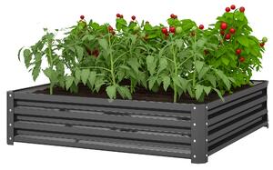 Outsunny Fioriera da giardino, fioriera con struttura in acciaio, Grigio Chiaro, 120 x 120 x 30 cm | Aosom Italy
