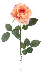3 Rose Artificiali Aperta Altezza 65 cm Arancio