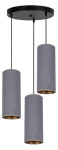 Lampadario a sospensione con filo AVALO 3xE27/60W/230V diametro 35 cm grigio