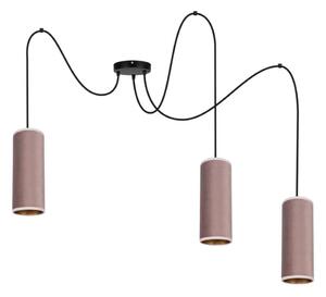 Lampadario a sospensione con filo AVALO 3xE27/60W/230V rosa