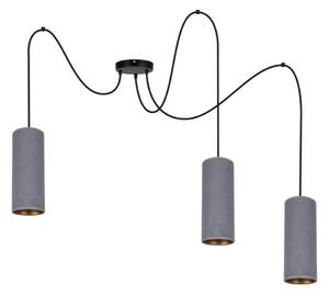 Lampadario a sospensione con filo AVALO 3xE27/60W/230V grigio