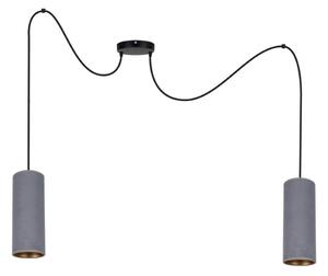 Lampadario a sospensione con filo AVALO 2xE27/60W/230V grigio