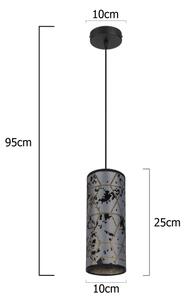 Lampadario a sospensione con filo AVALO 1xE27/60W/230V grigio/nero