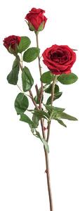 Ramo con 3 Rose Artificiali Altezza 74 cm Rosso