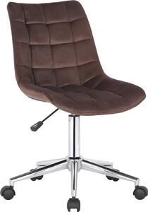 Sedia da ufficio in velluto - Sedia da ufficio ergonomica - Funzione regolabile in altezza e girevole | Colore: Marrone