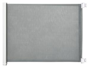 Cancelletto per Cani Estensibile 115x82,5 cm in Poliestere e Acciaio Bianco e Grigio
