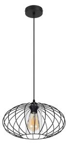 Lampadario a sospensione con filo CORRINI 1xE27/60W/230V diametro 34 cm nero/limpido