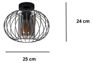 Lampadario a plafone CORRINI 1xE27/60W/230V diametro 25 cm nero/grigio