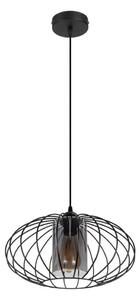 Lampadario a sospensione con filo CORRINI 1xE27/60W/230V diametro 34 cm nero/grigio