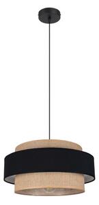 Lampadario a sospensione con filo CORSA 1xE27/60W/230V nero/beige