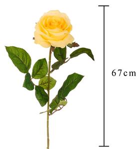 6 Rose Artificiali Singola Altezza 67 cm