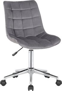 Sedia da ufficio in velluto - Sedia da ufficio ergonomica - Funzione regolabile in altezza e girevole | Colore: Grigio