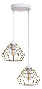 Lampadario a sospensione con filo CEED GOLD 2xE27/60W/230V diametro 28 cm bianco/oro