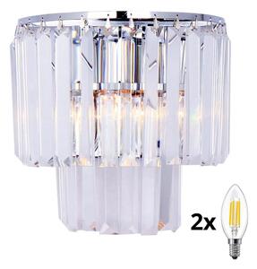 Brilagi - LED Applique di cristallo MOZART 2xE14/40W/230V cromo lucido