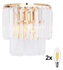 Brilagi - LED Applique di cristallo MOZART 2xE14/40W/230V oro