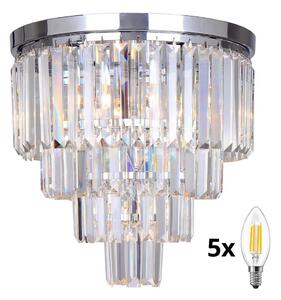 Brilagi - LED Plafoniera di cristallo MOZART 5xE14/40W/230V cromo lucido