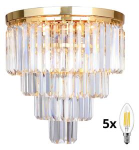 Brilagi - LED Plafoniera di cristallo MOZART 5xE14/40W/230V oro