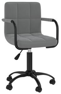VidaXL Sedia da ufficio girevole in velluto grigio scuro