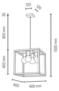 Spot-Light 61540474 - Lampadario a sospensione con filo KAGO 4xE27/60W/230V