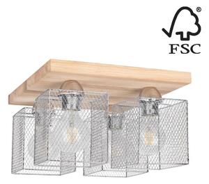 Spot-Light 8175474 - Plafoniera NORMAN WOOD 4xE27/25W/230V quercia opaco