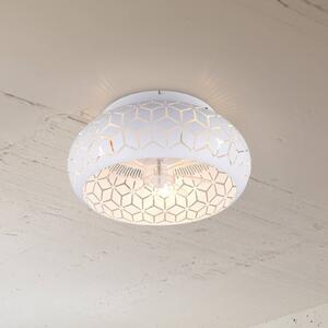 Reality Leuchten Ventilatore con luce Bidar, bianco, DC, silenzioso, 50 cm, telecomando Bidar, Bianco / Opale, Soggiorno / Sala da pranzo, Metallo, Moderno