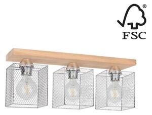 Spot-Light 8175374 - Plafoniera NORMAN WOOD 3xE27/25W/230V quercia opaco