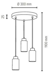 Spot-Light 1721304 - Lampadario a sospensione BOSCO 3xE27/60W/230V