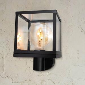 SEGULA Applique da esterno Modern, acciaio inossidabile, vetro, nero, E27 dimmerabile, Nero, Acciaio Inox