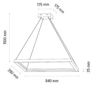 Spot-Lampada 1017402400000-Lampadario a sospensione con filo LED dimmerabile LEGNO LED/31,5W/230V quercia