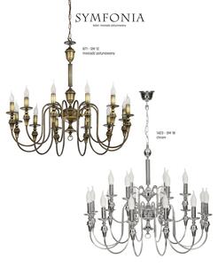 Jupiter 1423 - Lampadario a sospensione con catena SYMFONIA 12xE14/40W/230V