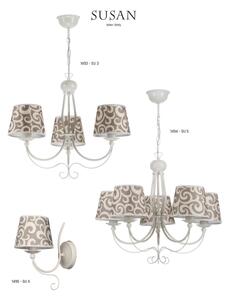 Jupiter 1493 - Lampadario a sospensione con catena SUSAN 3xE27/60W/230V