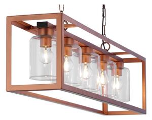 Jupiter 1804 - MC5 - Lampadario a sospensione con catena MACARI 5xE27/60W/230V rame