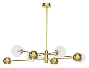 Jupiter 1970 - Lampadario a sospensione con supporto rigido MOKA 4xGU10/10W/230V + 4xG9/10W/230V oro/limpido