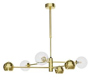 Jupiter 1964 - Lampadario a sospensione con supporto rigido MOKA 3xGU10/10W/230V + 3xG9/10W/230V oro/limpido