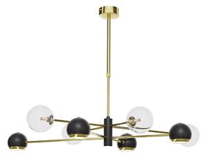 Jupiter 1973 - Lampadario a sospensione con supporto rigido MOKA 4xGU10/10W/230V + 4xG9/10W/230V oro/nero/limpido