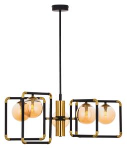 Jupiter 1984 - Lampadario a sospensione con supporto rigido IBRA 5xG9/10W/230V nero/oro/beige