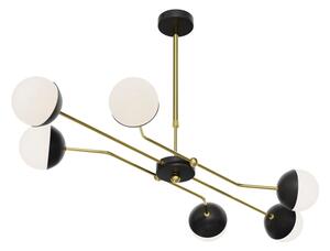 Jupiter 1981 - Lampadario a sospensione con supporto rigido TRENTO 6xG9/10W/230V nero/oro