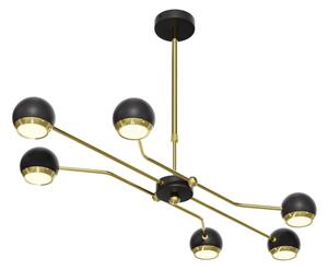 Jupiter 1979 - Lampadario a sospensione con supporto rigido TIANA 6xGU10/10W/230V nero/oro