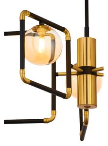 Jupiter 1984 - Lampadario a sospensione con supporto rigido IBRA 5xG9/10W/230V nero/oro/beige