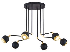Jupiter 1987 - Lampadario a sospensione con supporto rigido VILAR 6xGU10/10W/230V nero/oro