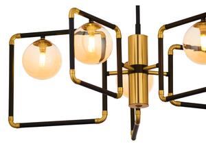 Jupiter 1984 - Lampadario a sospensione con supporto rigido IBRA 5xG9/10W/230V nero/oro/beige