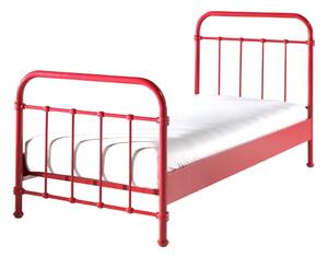 Letto per bambini in metallo rosso, 90 x 200 cm New York - Vipack